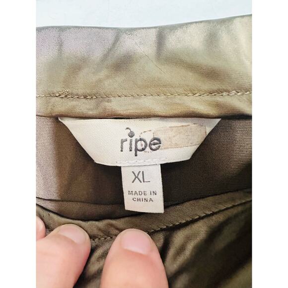 RIPE Gold Satin Shine Midi Maternity Slip Style Skirt Size Extra Large - Picture 10 of 10